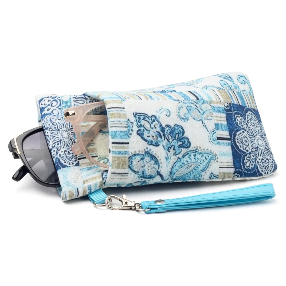 9502 Double Glasses Case Soft Eyeglass Case Squeeze Top Sunglasses Case